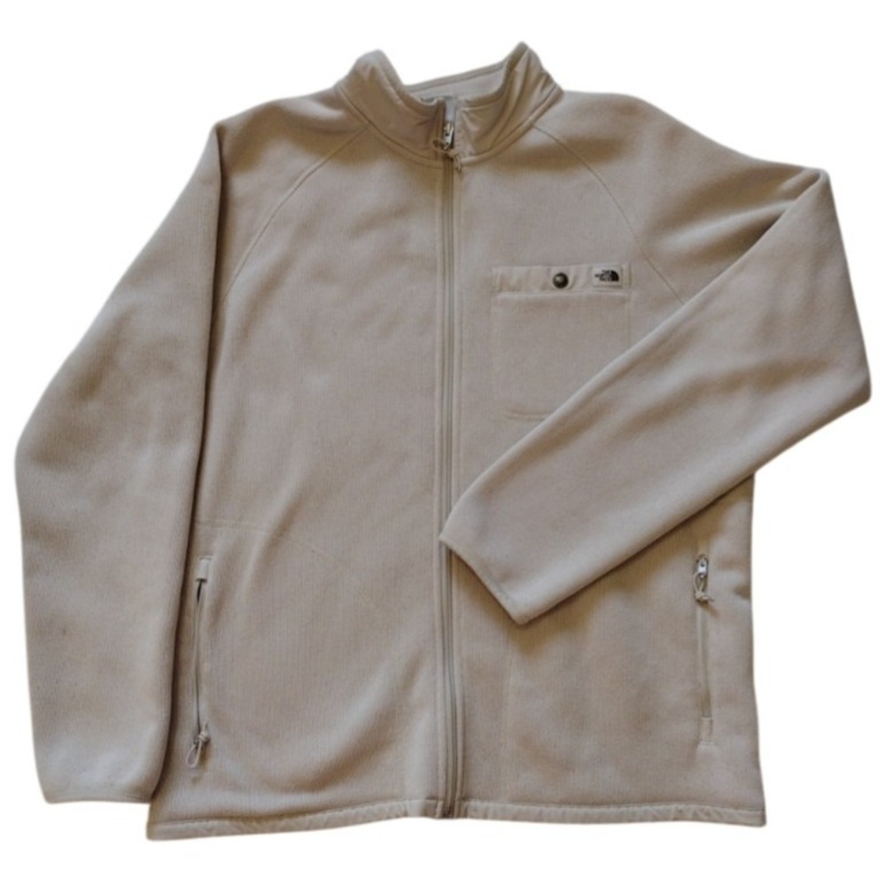 The North Face Gordon Lyons Full Zip Fleece Sweater Man's L Jacket Sandstone